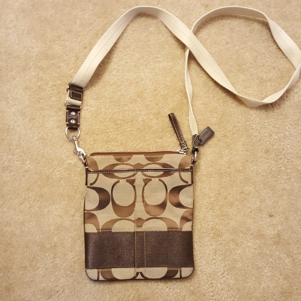 Brown Coach Signature Crossbody Bag